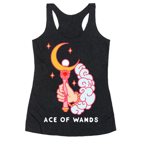 Ace of Wands Crescent Wand Racerback Tank Top