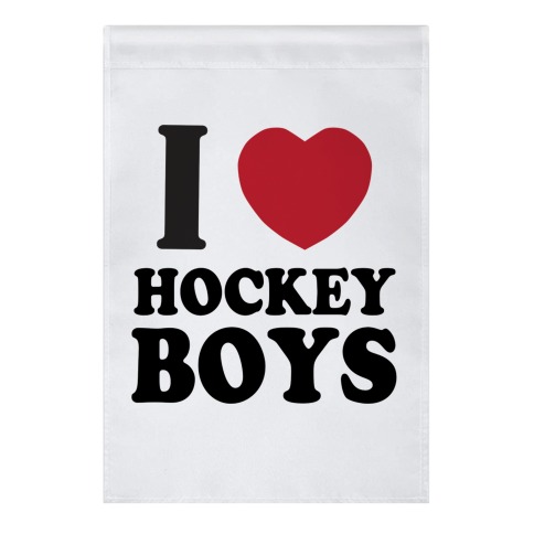 I Love Hockey Boys Garden Flag