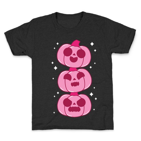Kawaii Pumpkin Trio Pink Kids T-Shirt