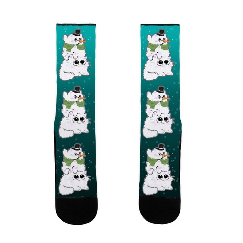 Cat Stack Snowman Sock