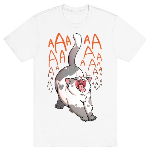 Screaming Yawning Cat T-Shirt