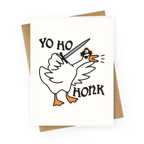 Yo Ho Honk Pirate Goose Greeting Cards | LookHUMAN