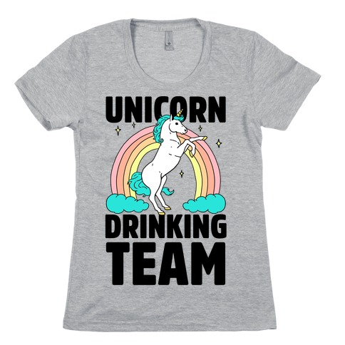 Unicorn Drinking Team Womens T-Shirt