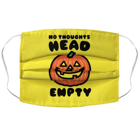 No Thoughts Head Empty Jack O' Lantern Accordion Face Mask