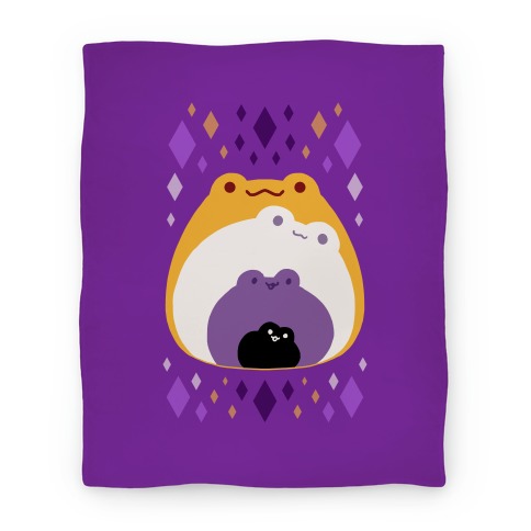 Frogs In Frogs In Frogs Nonbinary Pride Blanket