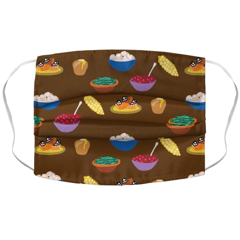 Thanksgiving Sides Pattern Accordion Face Mask
