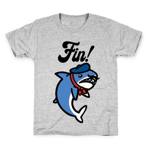 Fin French Shark Parody Kids T-Shirt