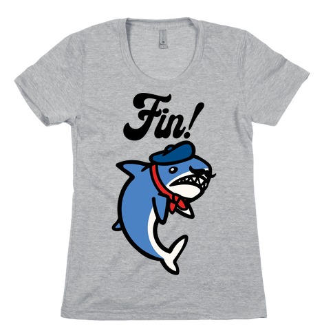 Fin French Shark Parody Womens T-Shirt