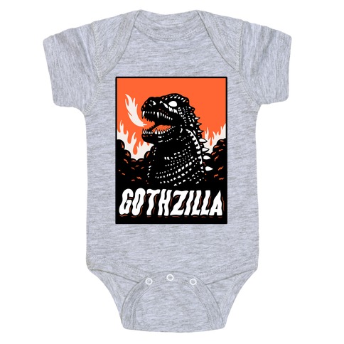Gothzilla Goth Godzilla Baby One-Piece