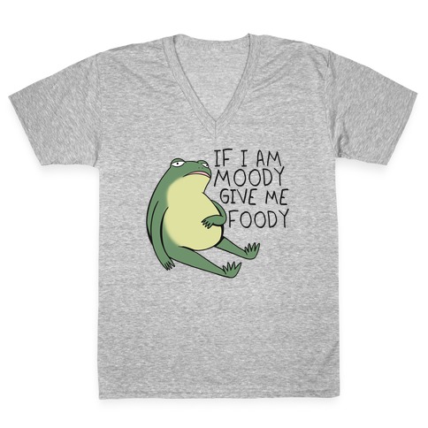 If I'm Moody Give Me Foody V-Neck Tee Shirt