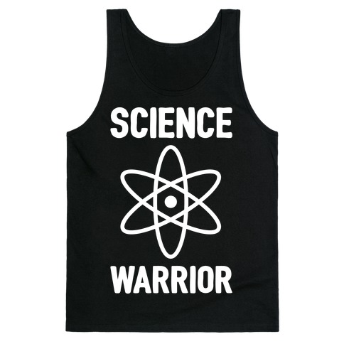 Science Warrior White Print Tank Top