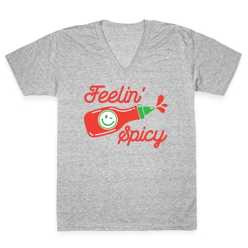 Feelin' Spicy Hot Sauce V-Neck Tee Shirt