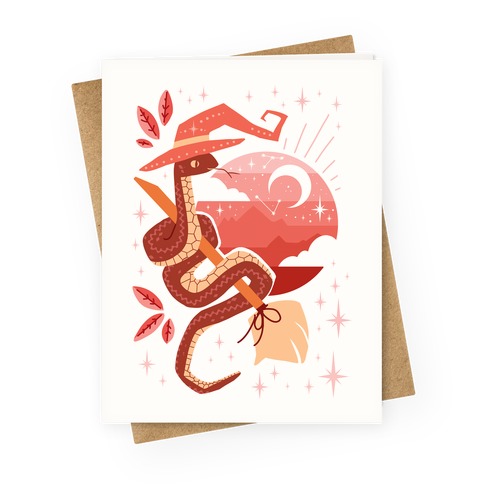 Midcentury Modern Witch Snake Greeting Card