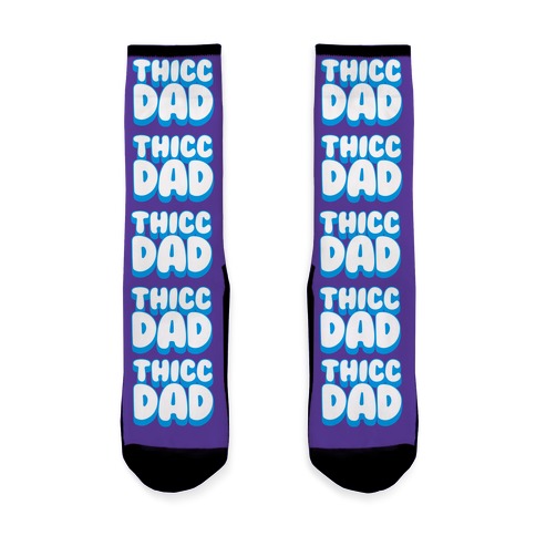 Thicc Dad White Print Sock