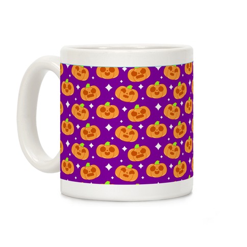 Kawaii Pumpkins Pattern Orange Coffee Mug