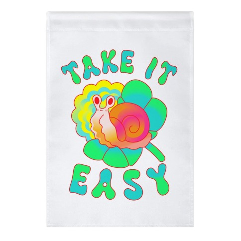 Take It Easy Groovy Snail Garden Flag