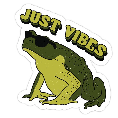 Just Vibes Frog Die Cut Sticker