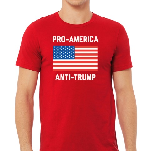 Pro America Anti Trump Ribbon T-Shirt Patriotic Political Resist Tee Shirt 