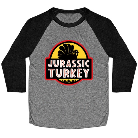 Jurassic Turkey Parody Baseball Tee
