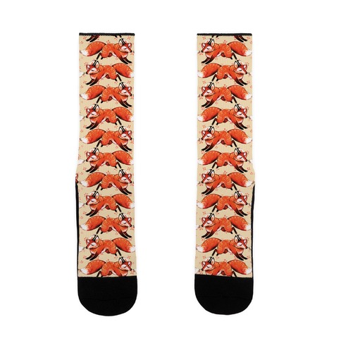 Running Foxes Pattern Sock