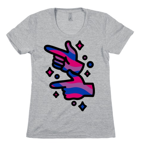Bisexual Pride Finger Guns Womens T-Shirt