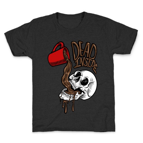 Dead Inside Skull & Coffee (black) Kids T-Shirt