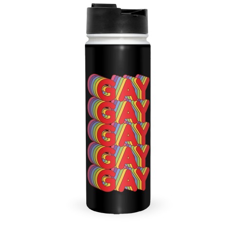 Gay Retro Rainbow Travel Mug