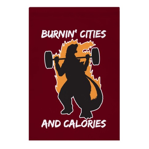 Burnin' Cities And Calories Kaiju Garden Flag