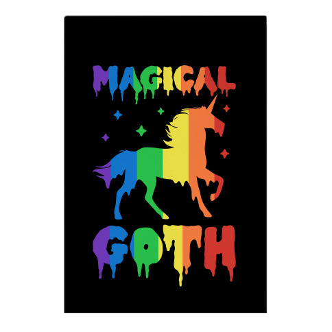 Magical Goth Unicorn Garden Flag