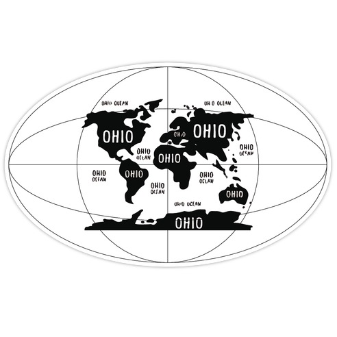 The Ohio World Map Die Cut Sticker