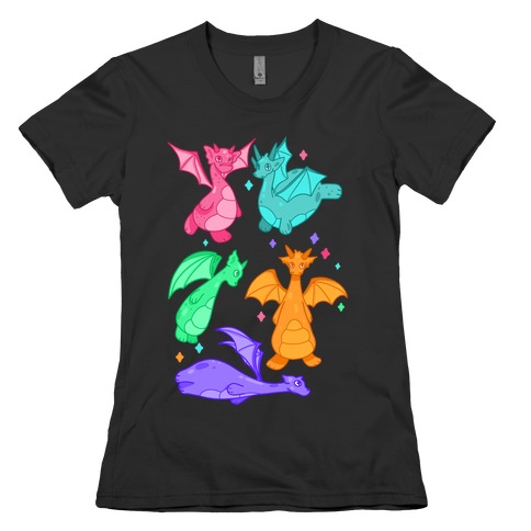 Colorful Dragons Womens T-Shirt