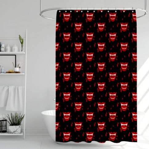 Red Vampire Lips Pattern Shower Curtain