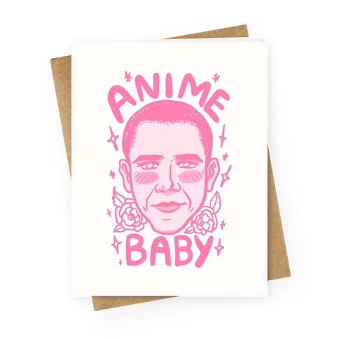Anime Baby Obama Greeting Card