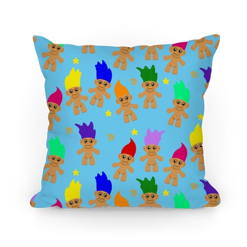 Rainbow Troll Pattern Pillow