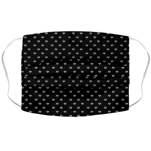 Dainty Dashes Black Accordion Face Mask