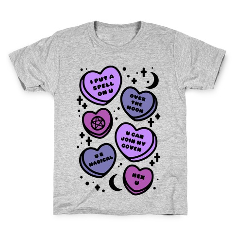 Witchy Candy Hearts Kids T-Shirt