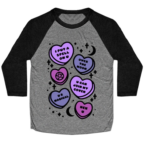 Witchy Candy Hearts Baseball Tee