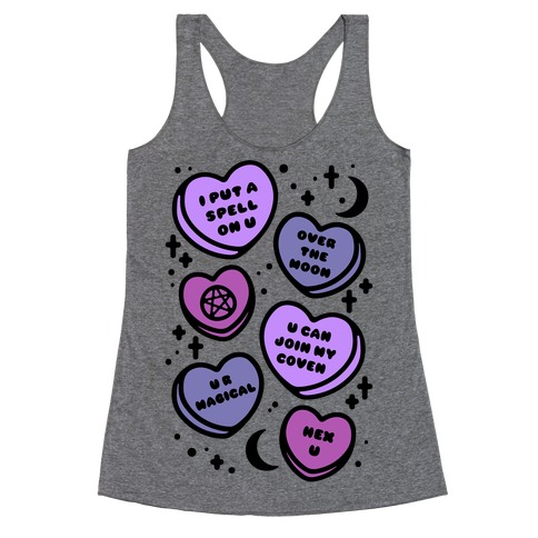 Witchy Candy Hearts Racerback Tank Top