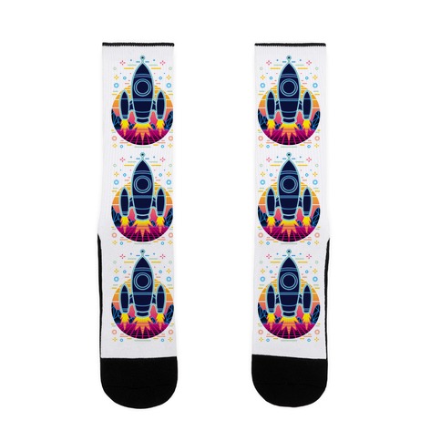 Synthwave Space Exploration Sock