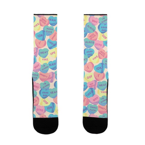 Awkward Candy Hearts Sock
