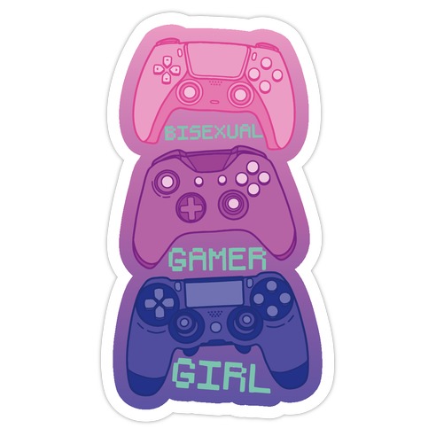 Bisexual Gamer Girl Die Cut Sticker