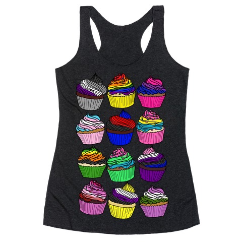 LGBTQ+ Cartoon Cupcakes Racerback Tank Top