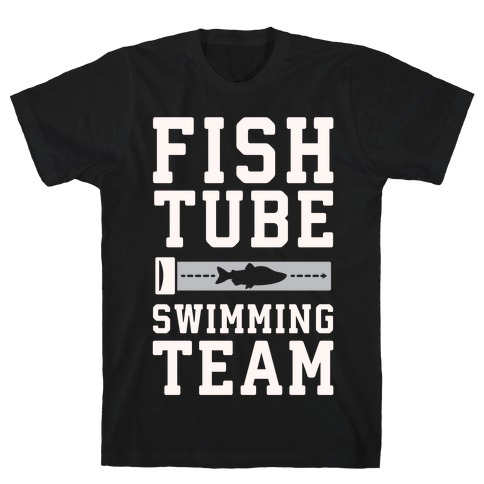 Fish Tube Swimming Team White Print T-Shirt