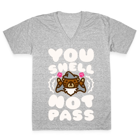 You Shell Not Pass Otter Parody V-Neck Tee Shirt