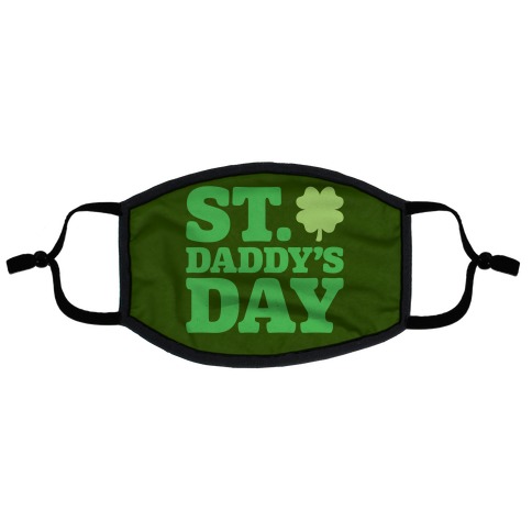 St. Daddy's Day White Print Flat Face Mask