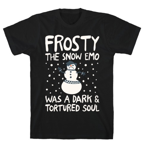Frosty The Snow Emo Parody White Print T-Shirt