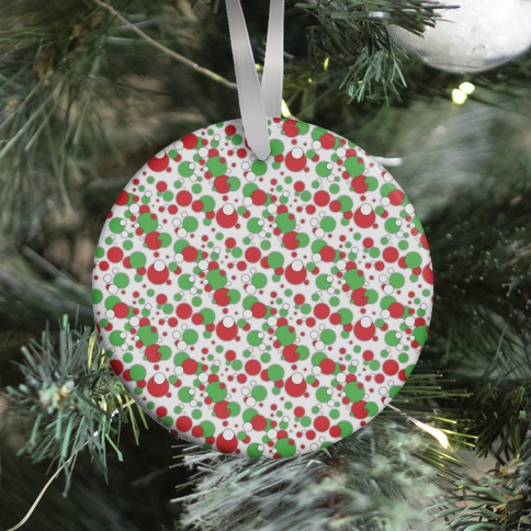Red And Green Holiday Confetti Ornament