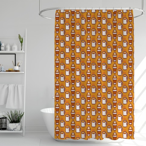 Pumpkin Spice Pixel Pattern Shower Curtain