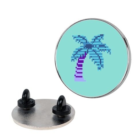 8-Bit Vaporwave Palm Tree Pin