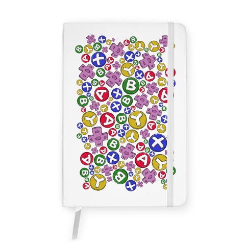 Video Game Controller Buttons Pattern Notebook